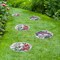 10"D Set of 4 Cement Hummingbird and Flower Textured Stepping Stones